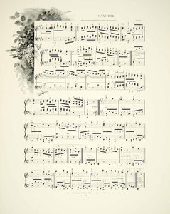 1895 Print Sheet Music Gavotte Christoph Willibald Ritter Gluck Song Boekelman
