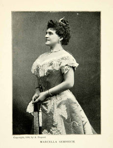 1902 Print Marcella Sembrich Portrait Opera Singer Victorian Era Music XMA2