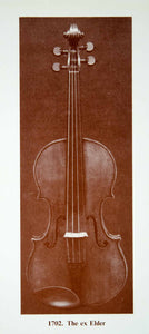 1961 Prints Antonio Stradivari Ex Elder Violin Musical Instrument Golden XMA4