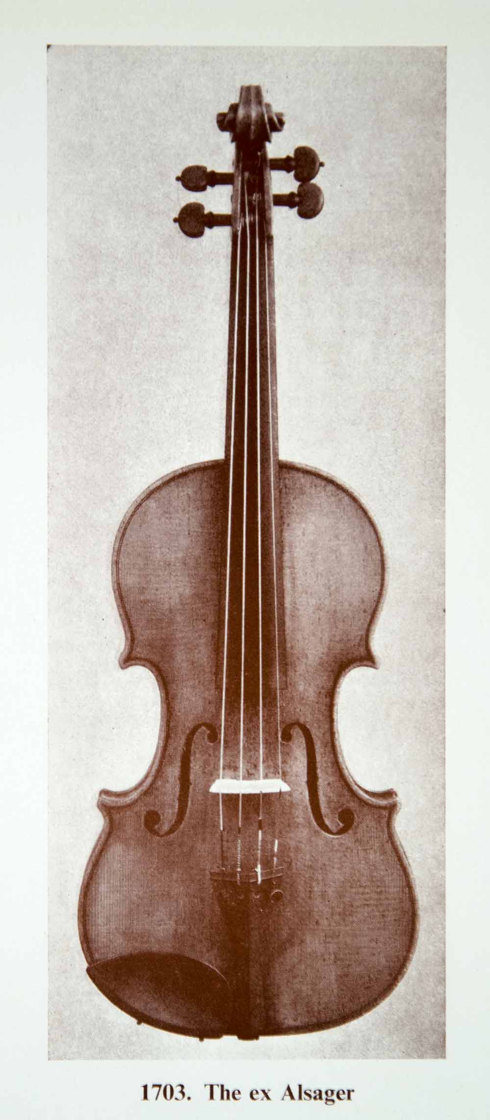 1961 Prints Antonio Stradivari Ex Alsager Violin Music Instrument Golden XMA4