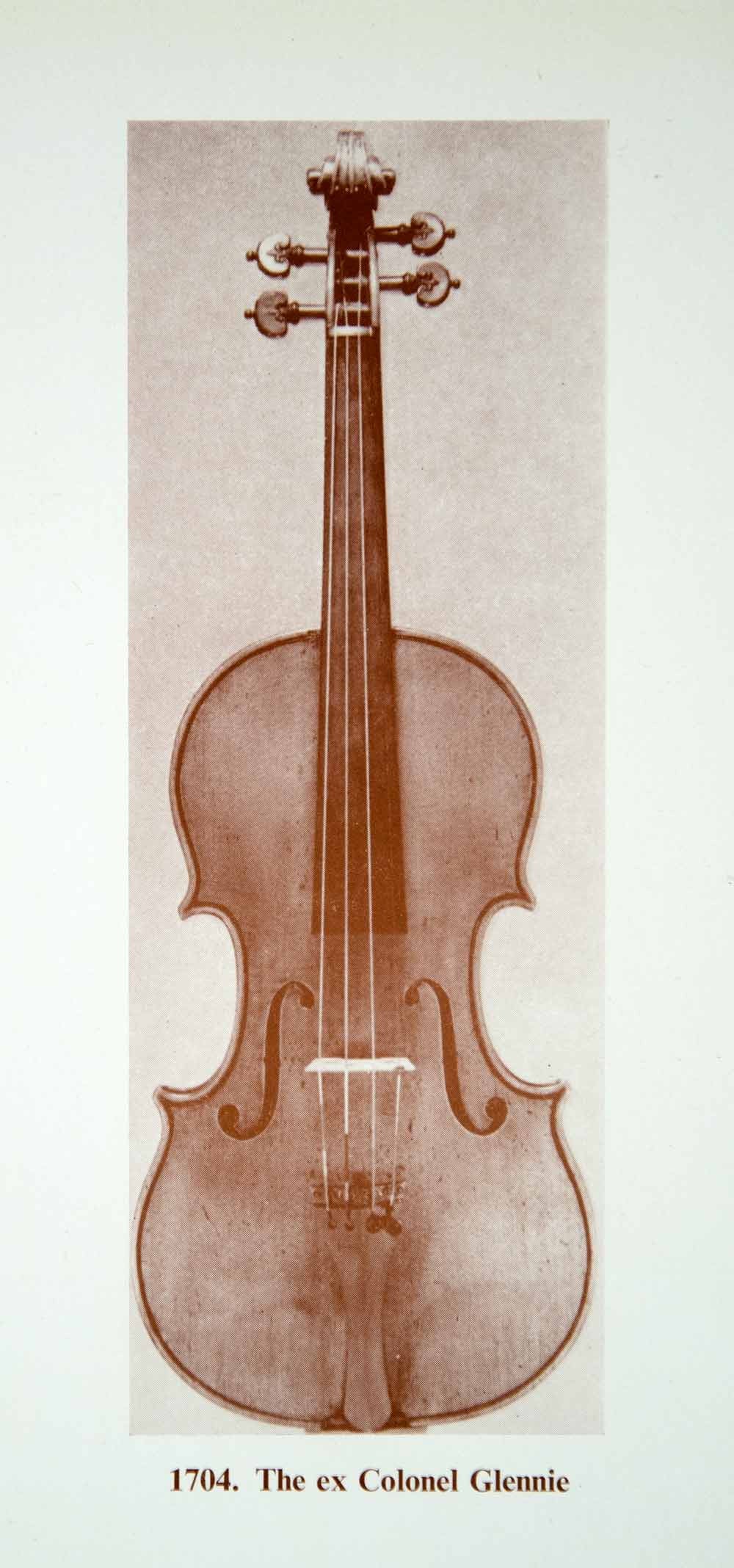1961 Prints Antonio Stradivari Ex Colonel Glennie Violin Music String XMA4