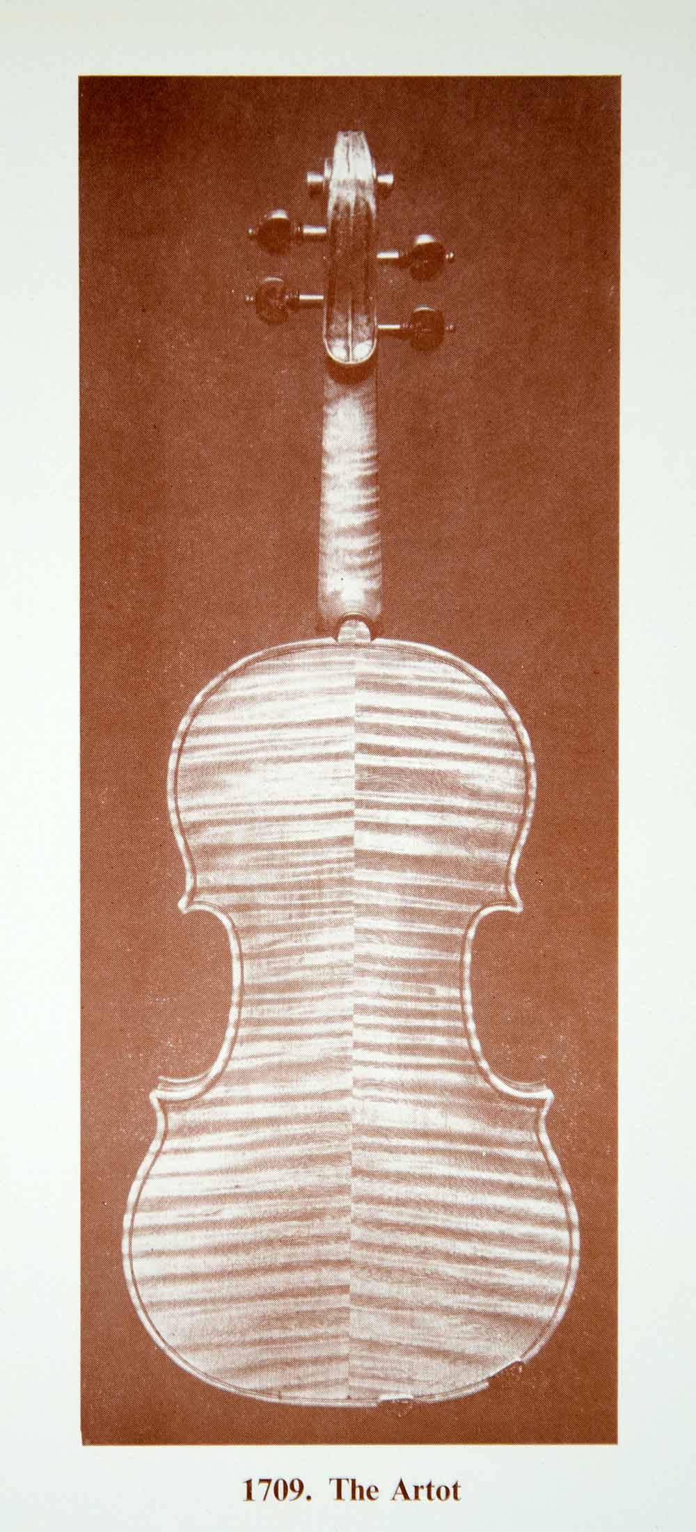 1961 Prints Antonio Stradivari Artot Violin Musical Instrument Golden XMA4