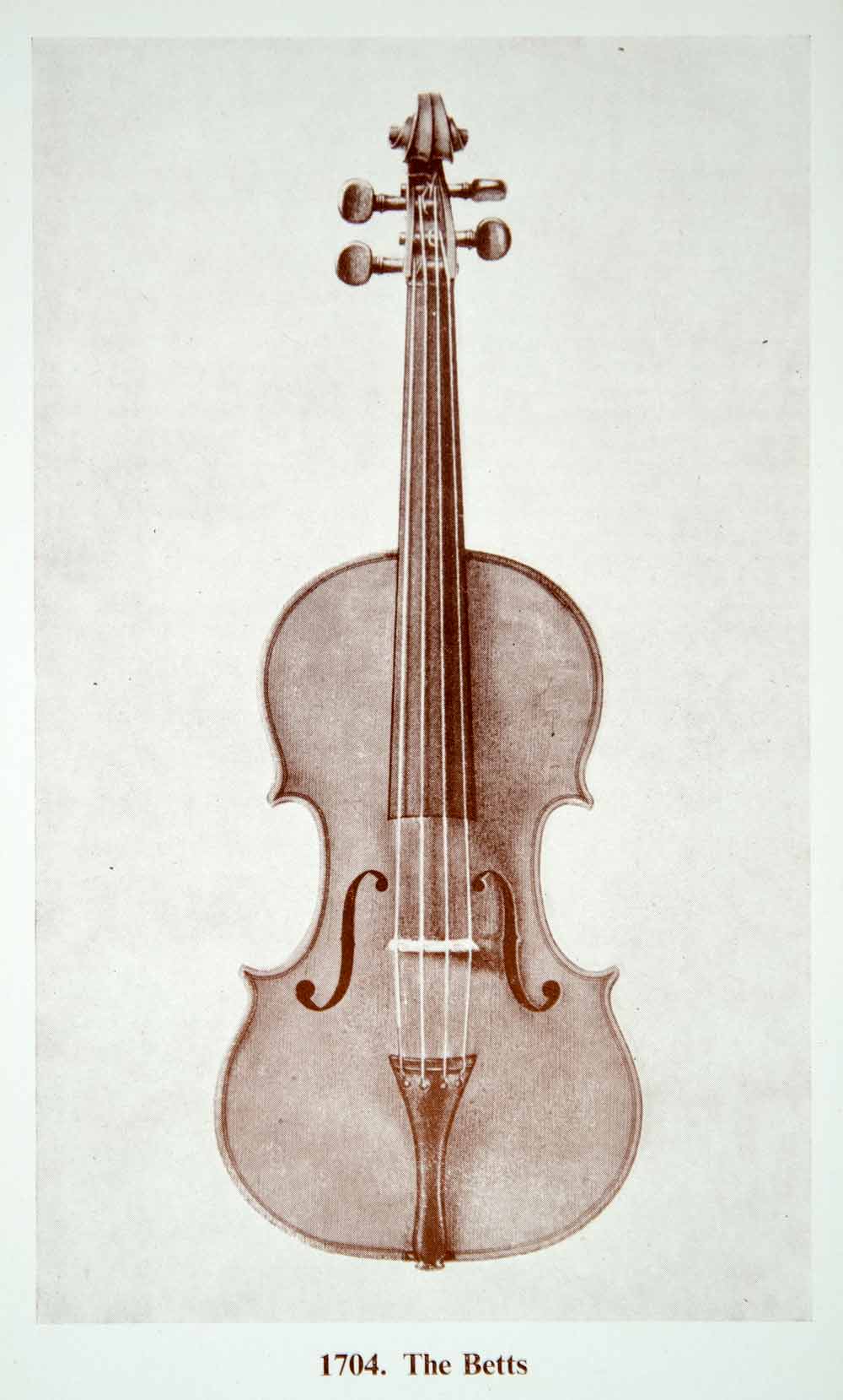 1961 Print Antonio Stradivari Betts Violin Music String Instrument Golden XMA4