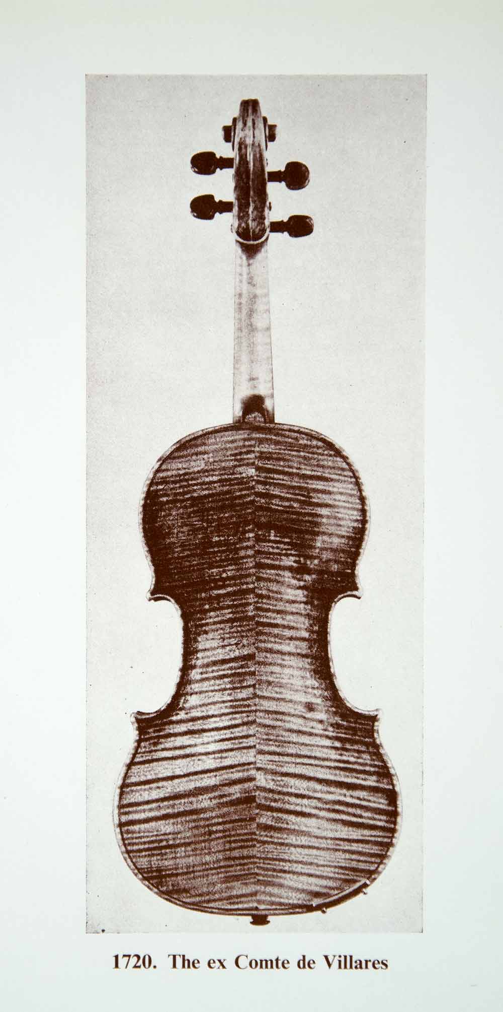 1961 Prints Antonio Stradivari Ex Comte De Villares Violin Musical XMA4