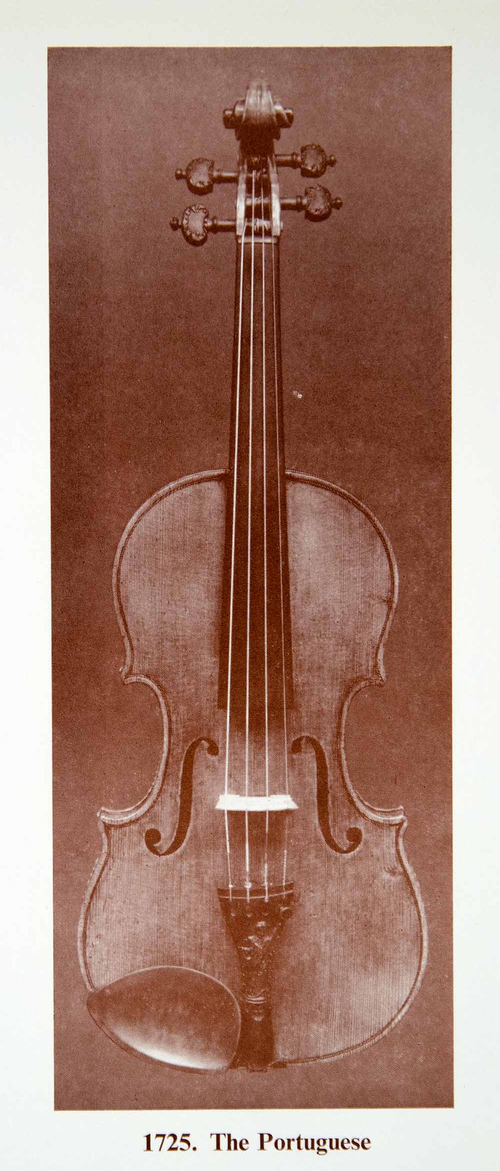 1961 Prints Antonio Stradivari Portuguese Violin Musical String Instrument XMA4