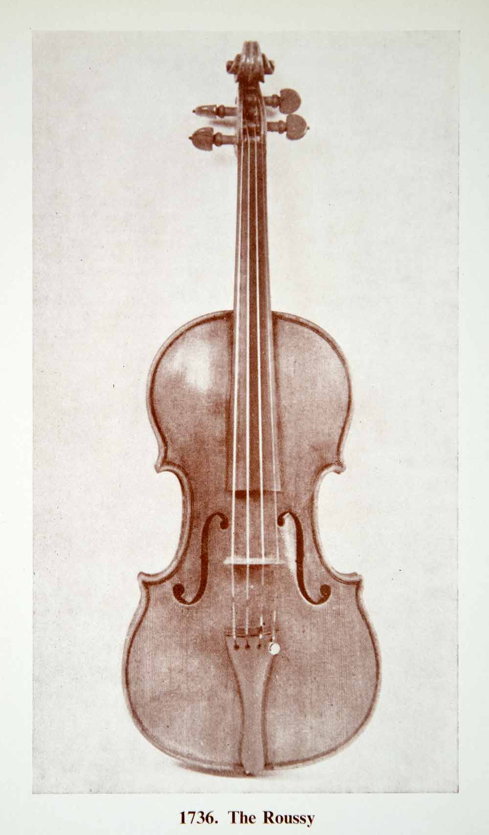 1961 Print Antonio Stradivari Ex Roussy Violin Music Instrument 18th XMA4