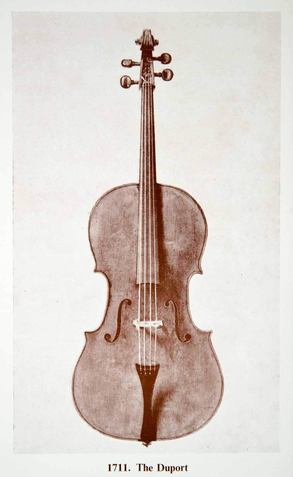 1961 Print Antonio Stradivari Duport Violoncello Music Instrument Golden XMA4