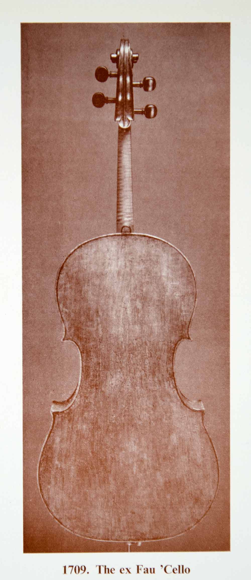 1961 Prints Antonio Stradivari Ex Fau Violoncello Music Instrument Golden XMA4