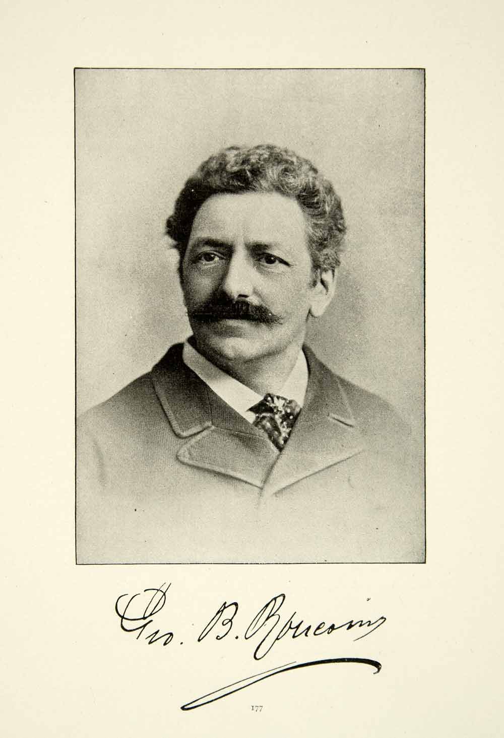 1900 Print Giovanni B Ronconi Portrait Opera Singer Flutist Musician XMA5