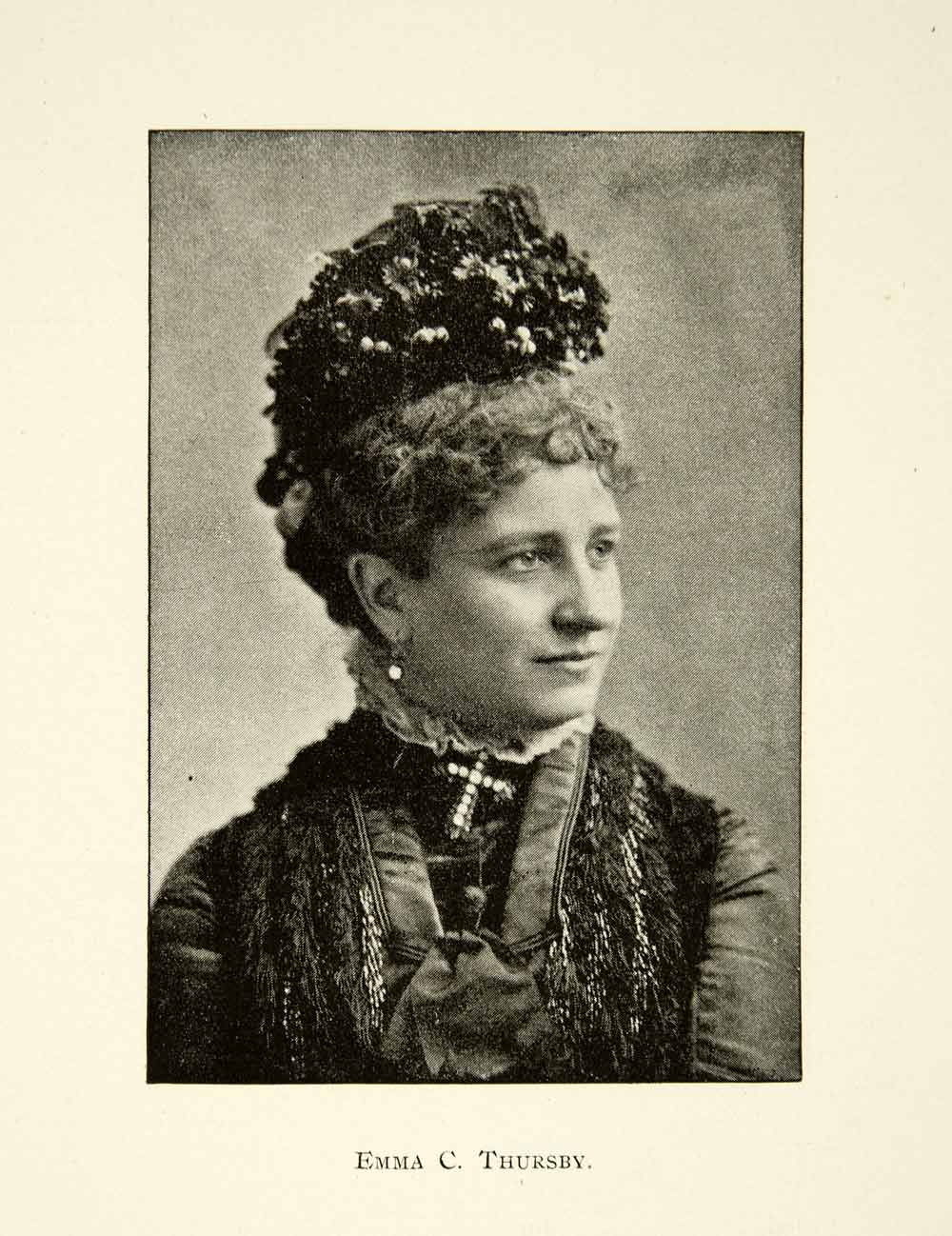 1900 Print Emma Cecilia Thursby Portrait Singer Music Victorian Era Fashion XMA5