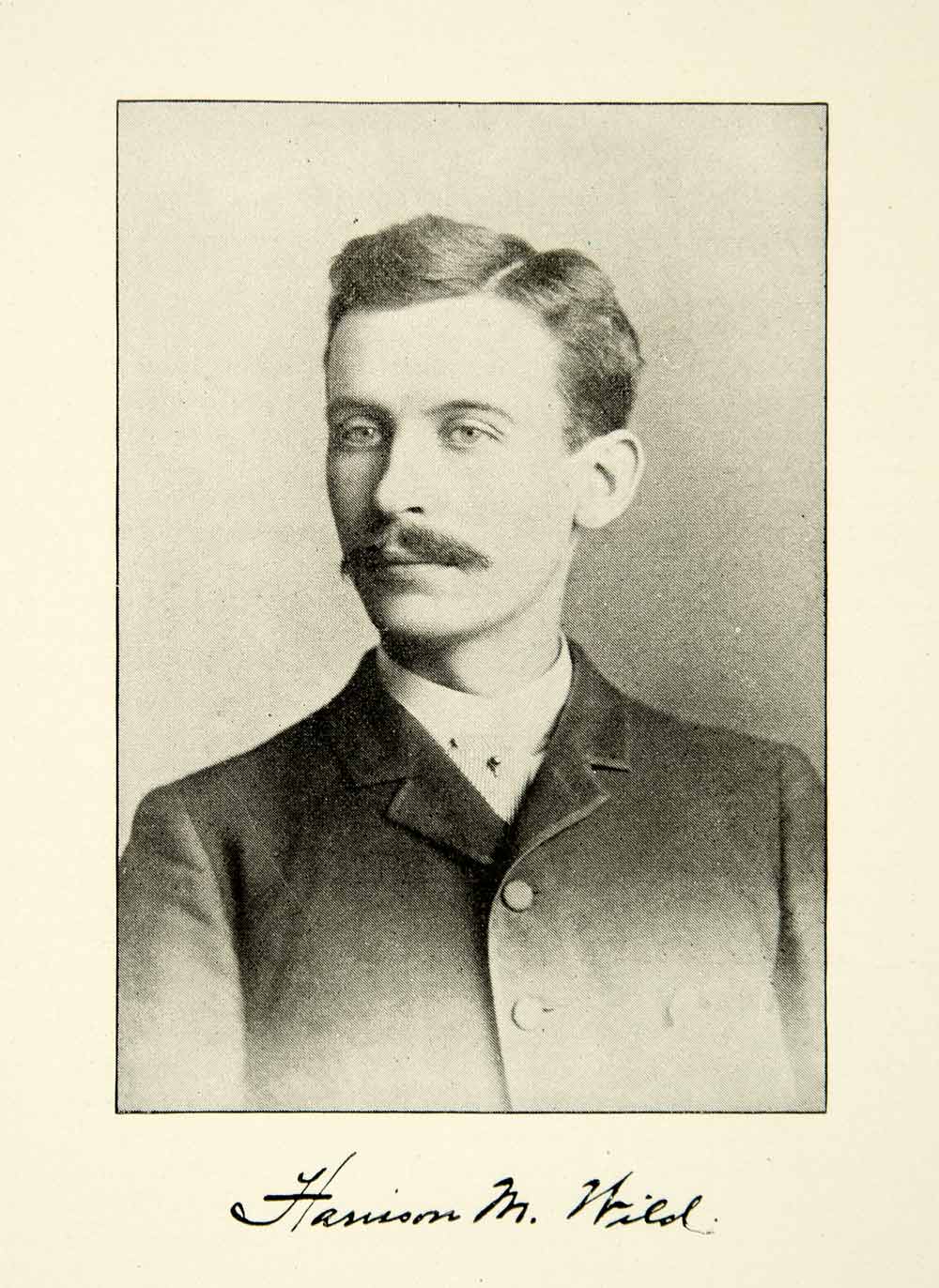 1900 Print Harrison M Wild Portrait Organist Musician Conductor Victorian XMA5