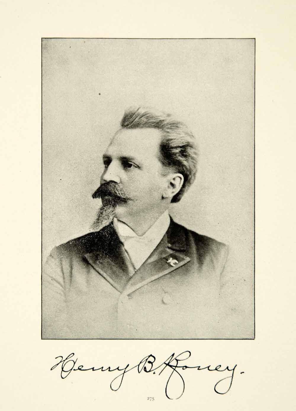 1900 Print Henry Buell Roney Portrait Organist Choirmaster Music Victorian XMA5