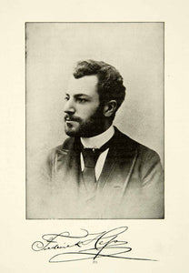 1900 Print Frederick Hess Portrait Cellist Apollo School Music Victorian XMA5
