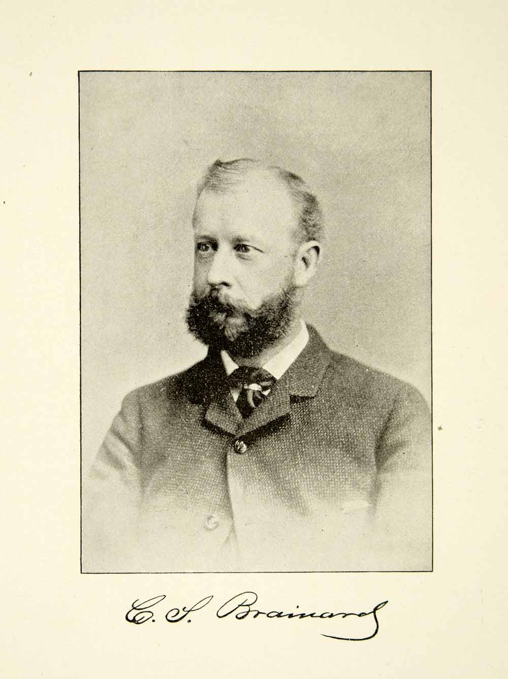 1900 Print Charles S Brainard Portrait Music Composer Victorian Era Beard XMA5