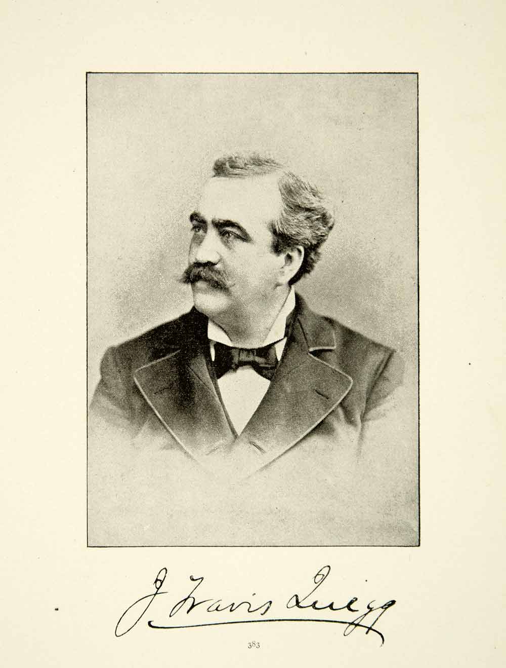 1900 Print J Travis Quigg Portrait American Music Journal Writer Victorian XMA5