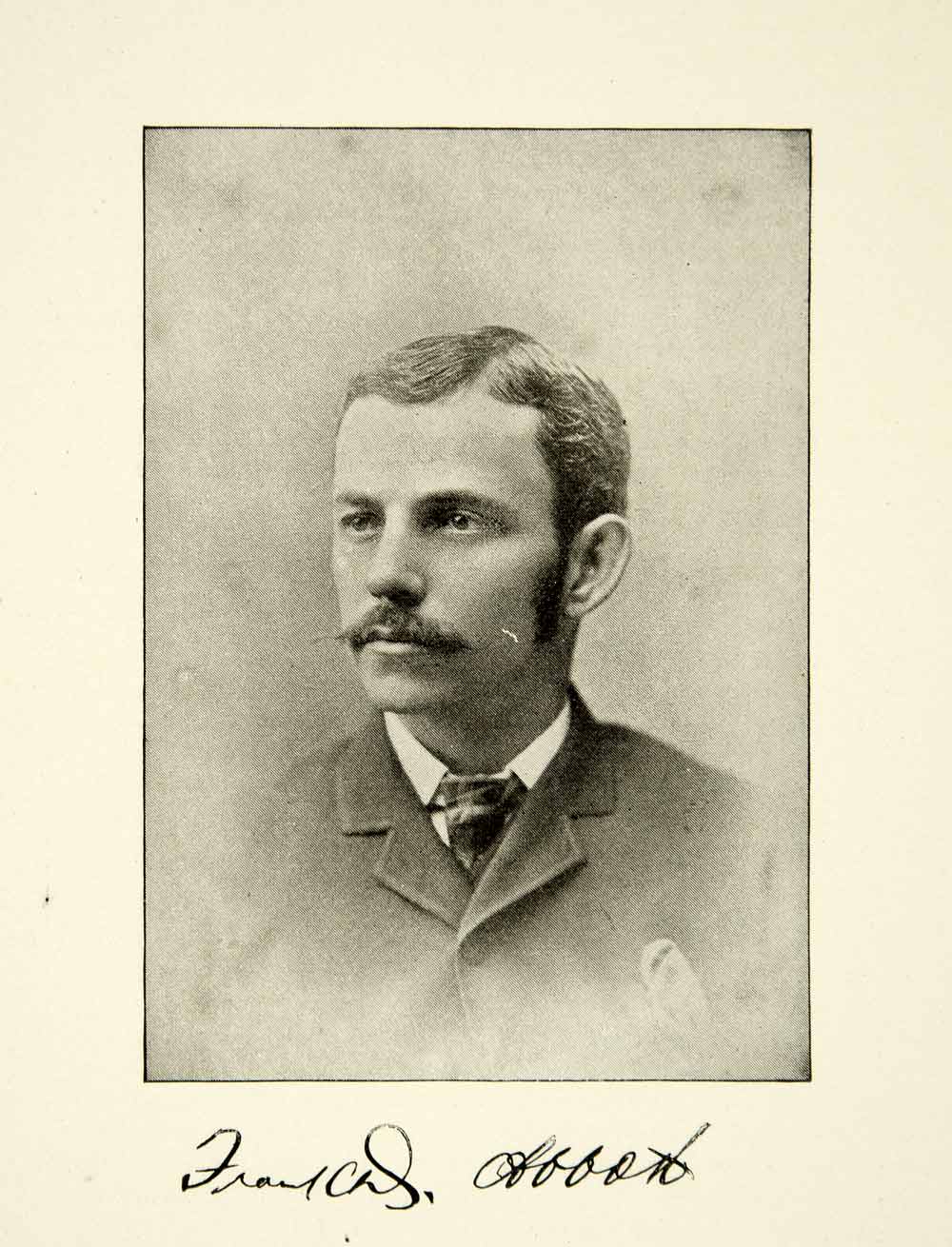 1900 Print Frank Danford Abbott Portrait Music Journalist Presto Victorian XMA5