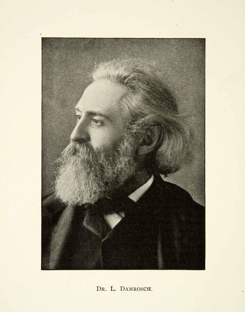 1900 Print Dr Leopold Damrosch Portrait Conductor Oratorio Society New York XMA5