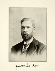 1900 Print Charles Woodworth Landon Portrait Claverack College Conservatory XMA5