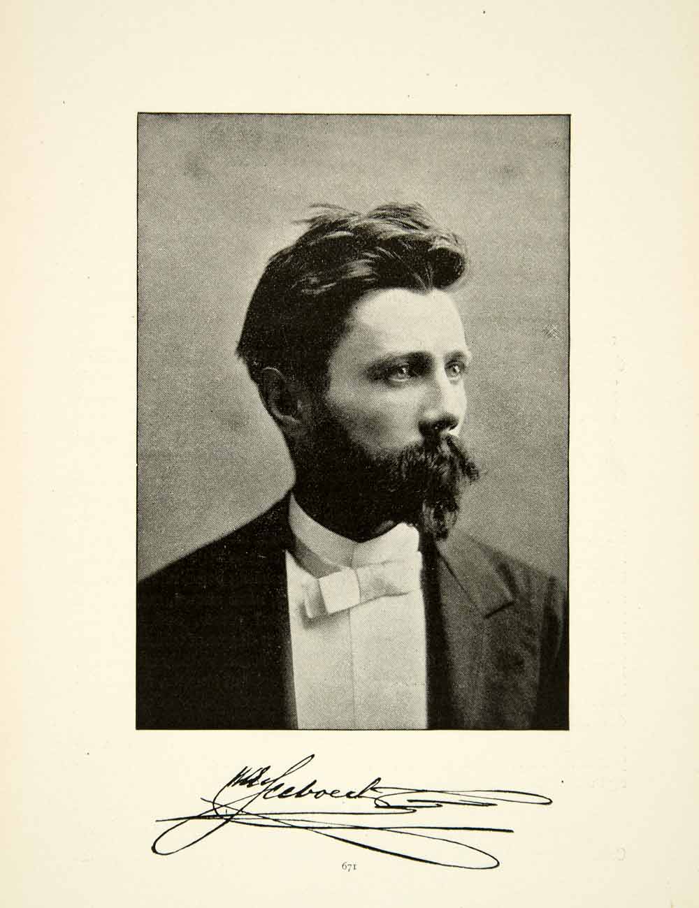 1900 Print WCE Seeboeck Portrait Pianist Composer Music Victorian Era XMA5