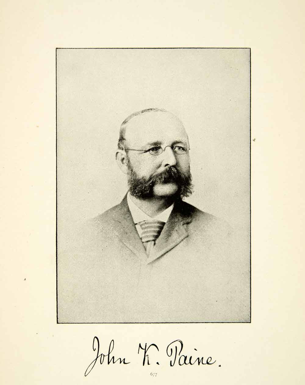 1900 Print John Knowles Paine Portrait Music Composer Boston Six Orchestra XMA5
