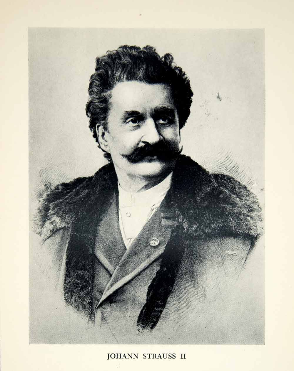 1951 Print Johann Strauss II Portrait Composer Austrian Moustache Musician XMA9