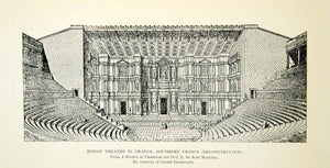 1927 Print Roman Theater Orange France Architecture Stage Play Layout XMB3