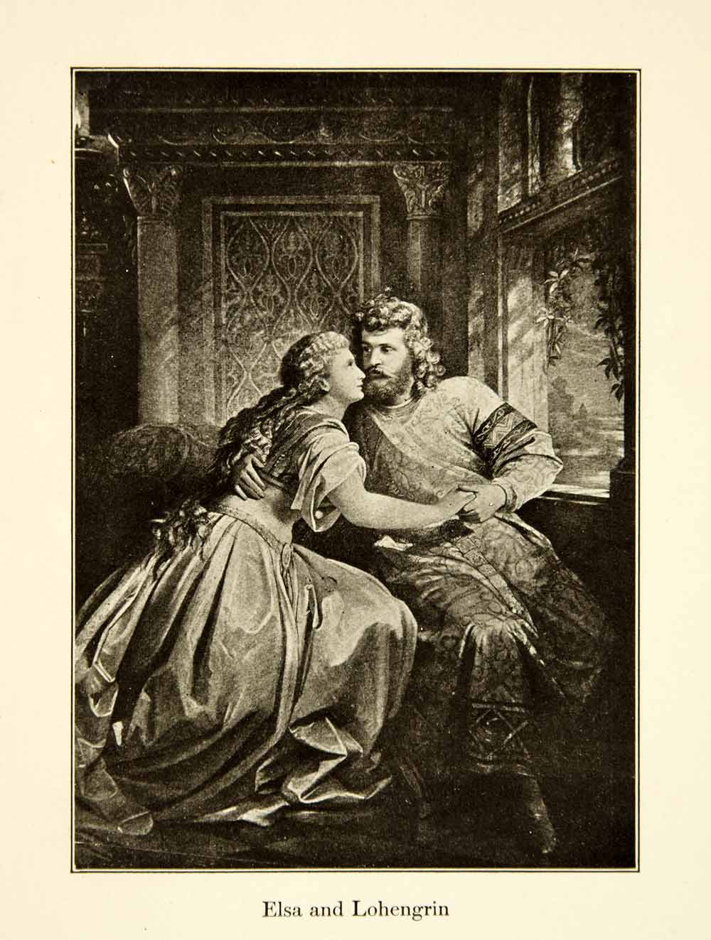 1905 Print Elsa Lohengrin Parsifal Opera Richard Wagner Theater Medieval XMB5