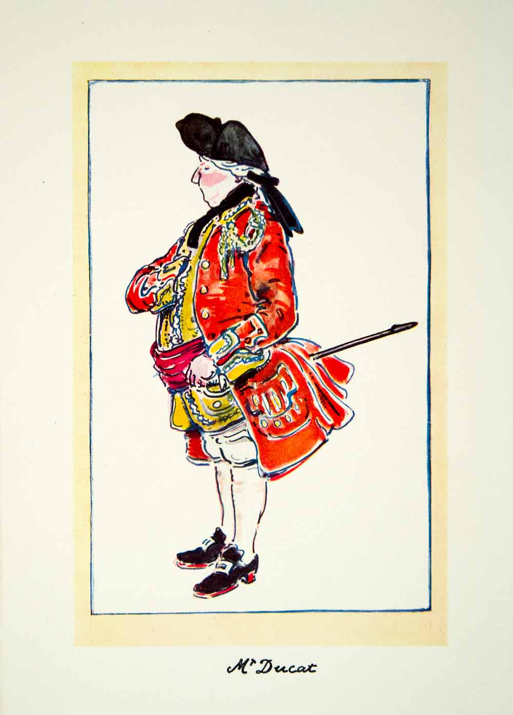 1923 Photolithograph Character Costume Ducat John Gay William Nicholas XMB6