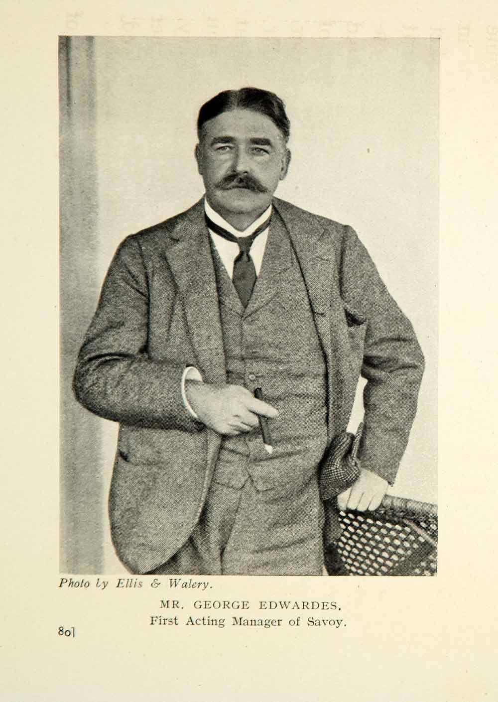 1914 Print Portrait George Edwardes English Theater Manager Stage Savoy XMD5