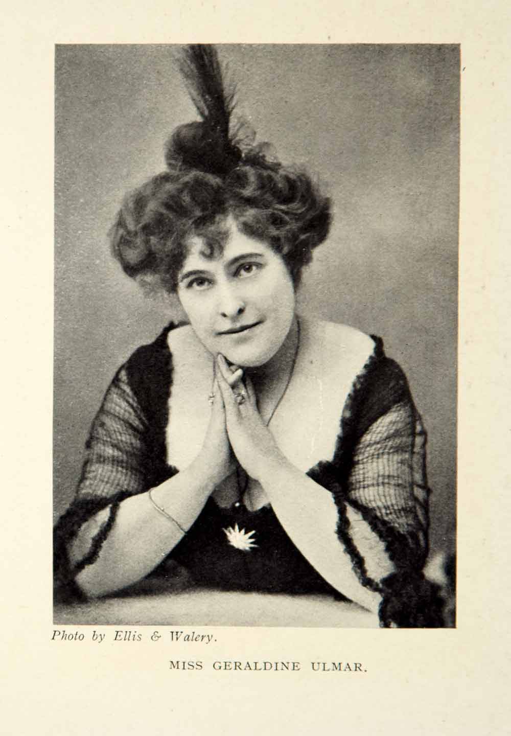 1914 Print Portrait Geraldine Ulmar Opera Singer Actress Costume Soprano XMD5