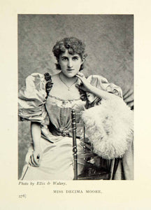 1914 Print Portrait Decima Moore English Opera Singer Actress Soprano Stage XMD5