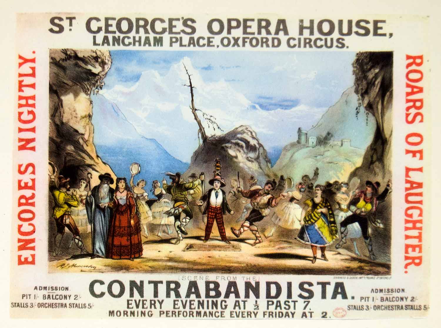 1957 Offset Lithograph Opera Contrabandista St George House Lancham London XMD6