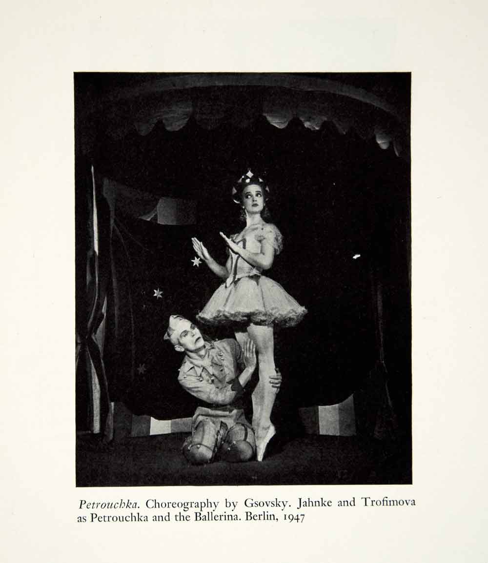 1949 Print Russian Ballet Petrouchka Ballerina Dance Igor Stravinsky XMD9