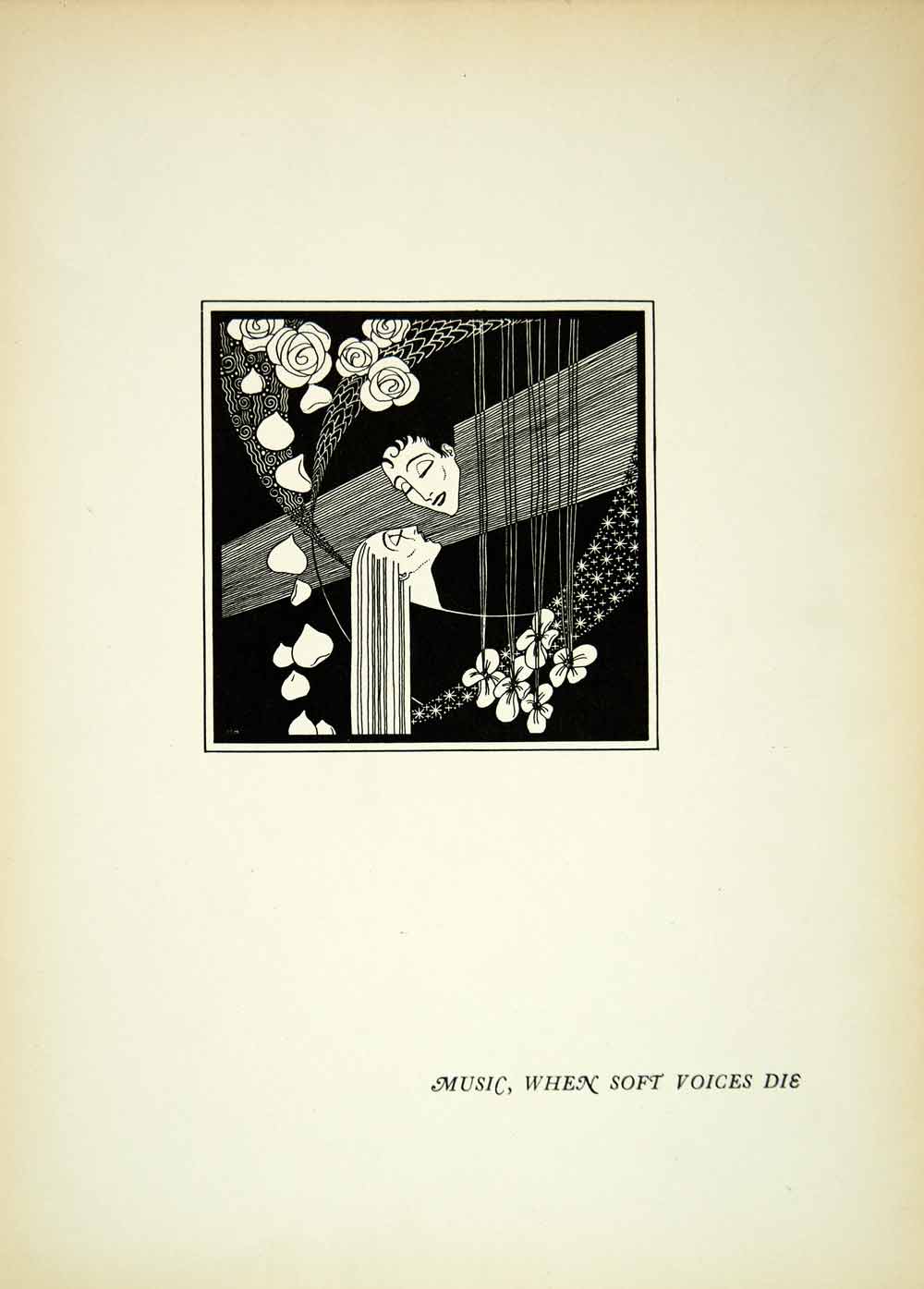 1927 Lithograph Music Love Romance Frank Macoy Harshberger Rose Art Deco XME3