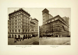 1912 Print Metropolitan Opera House Carnegie Hall NYC Architecture XME5