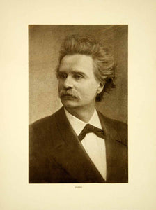 1918 Print Edvard Hagerup Grieg Portrait Romantic Era Music Composer XME6