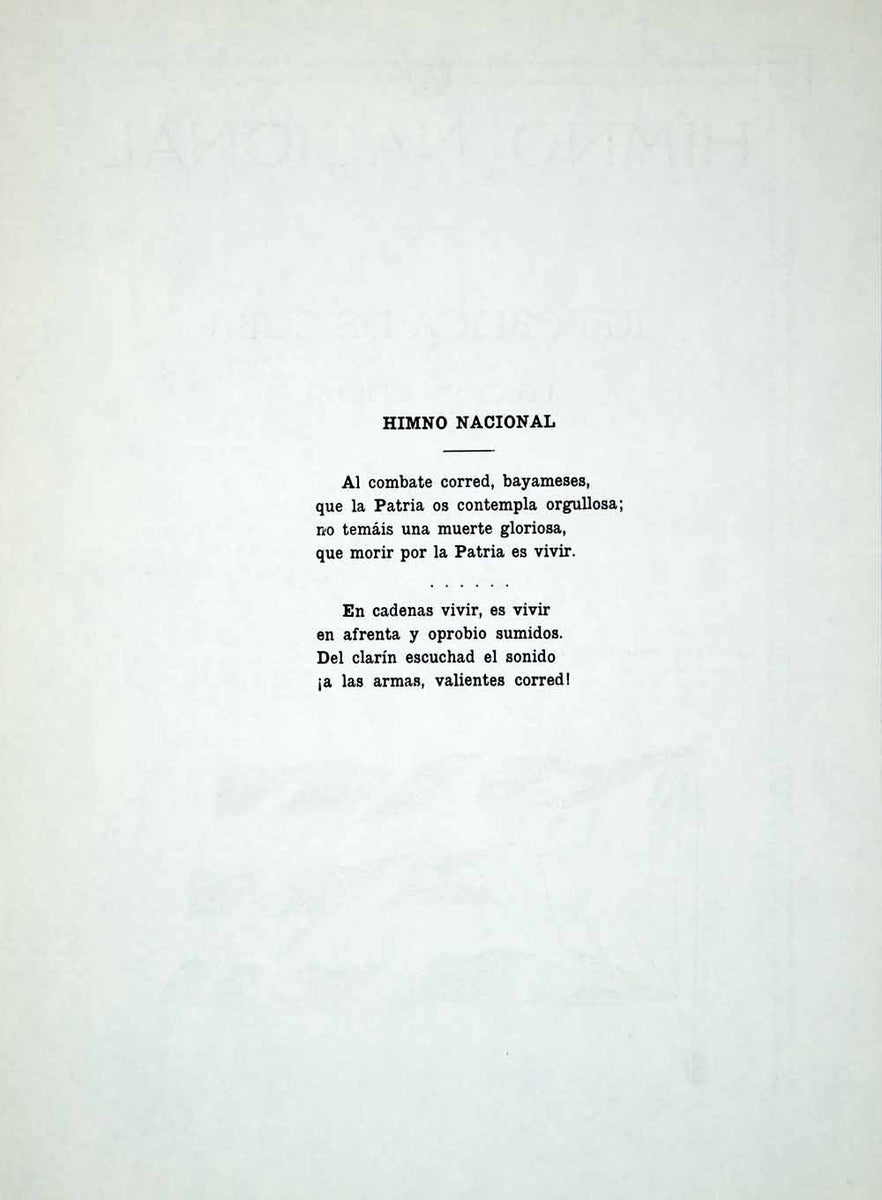 1949 Sheet Music Cuba Himno Nacional National Anthem La Bayamesa Song ...