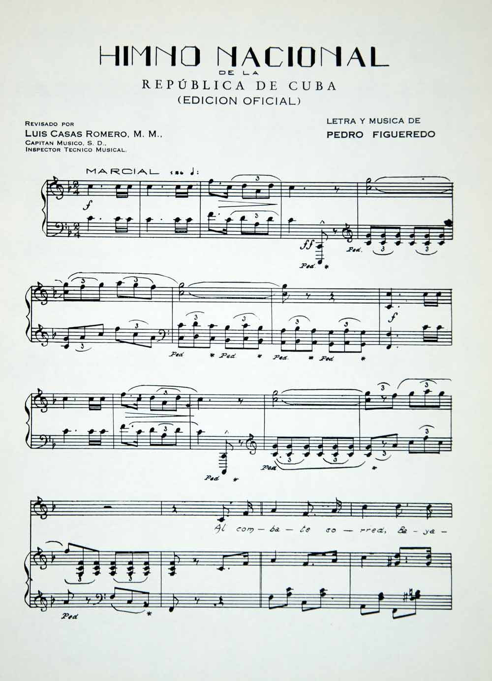 1949 Sheet Music Cuba Himno Nacional National Anthem La Bayamesa Song XME7 - Period Paper
 - 3