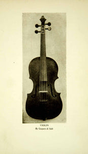 1917 Print Gasparo da Salo di Bertolotti Violin Musical Instrument Luthier XMF1