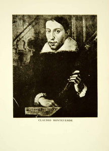 1917 Print Art Claudio Monteverdi Portrait Baroque Era Music Composer XMF1