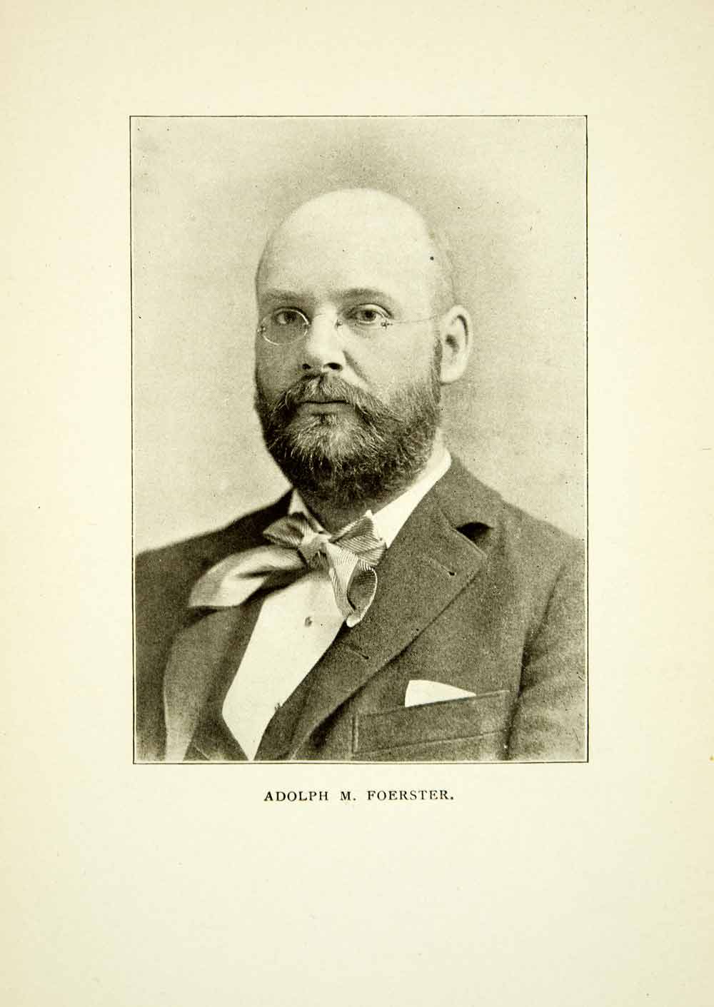 1914 Print Adolph M Foerster Portrait Music Composer Teacher Historian XMF3
