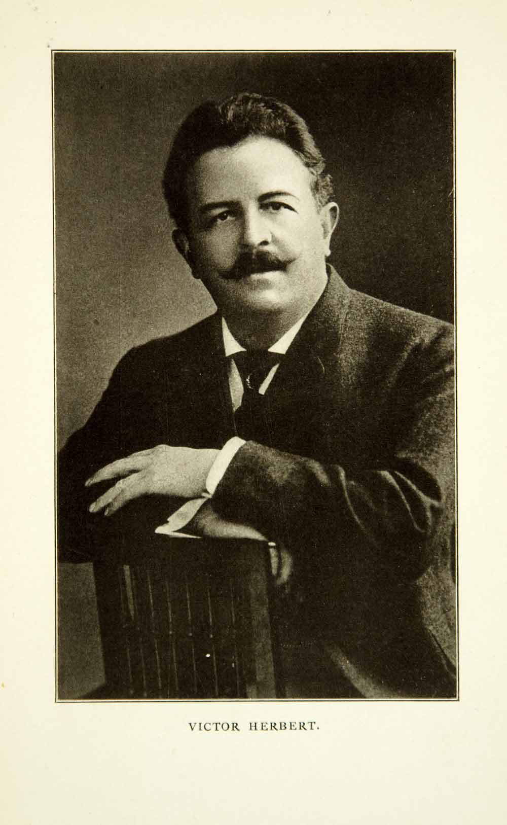 1914 Print Victor August Herbert Portrait Music Composer Cellist Conductor XMF3