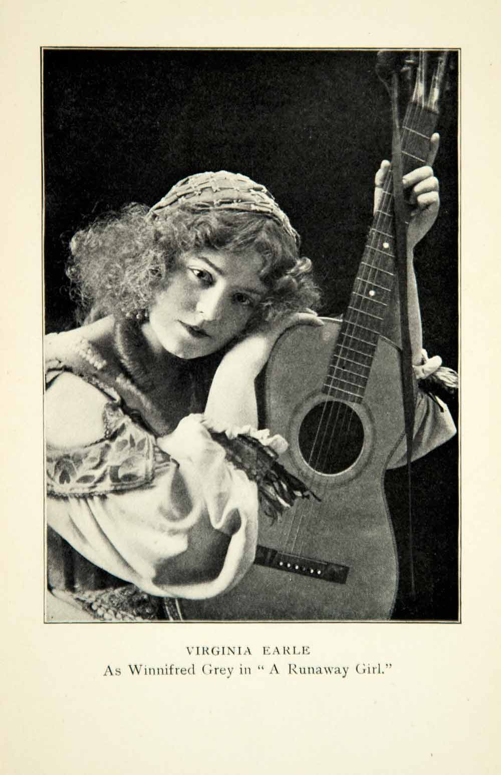 1900 Print Virginia Earle Portrait Actress Opera Winnifred Grey Runaway XMF6