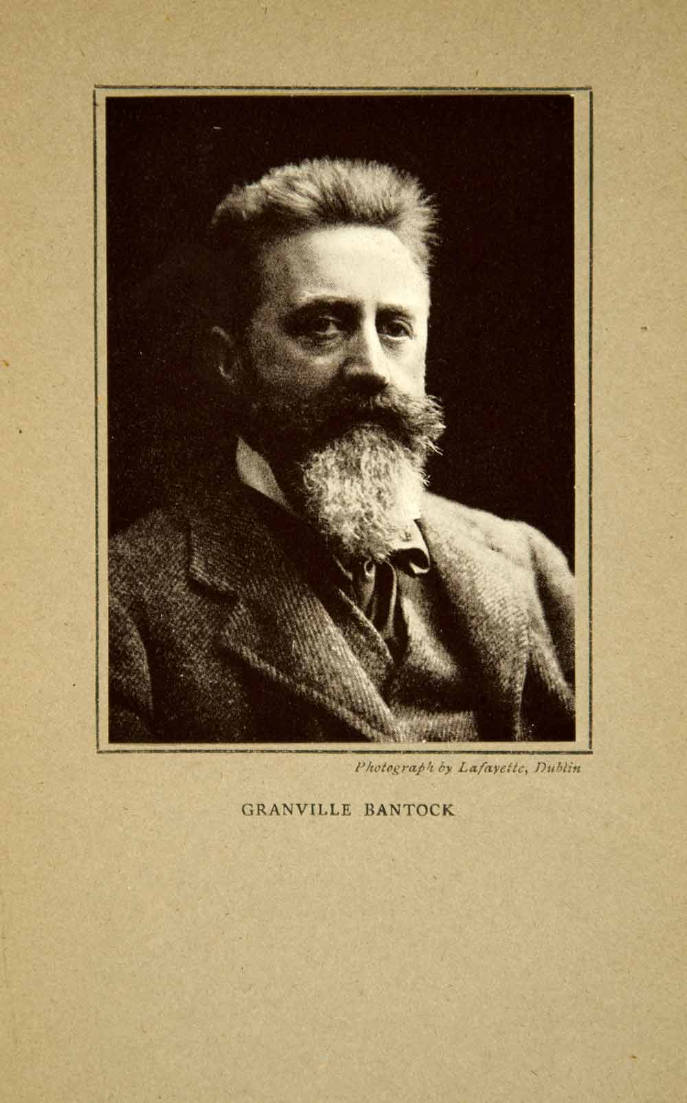 1914 Print Sir Granville Bantock Portrait Classical Music Composer Beard XMF7