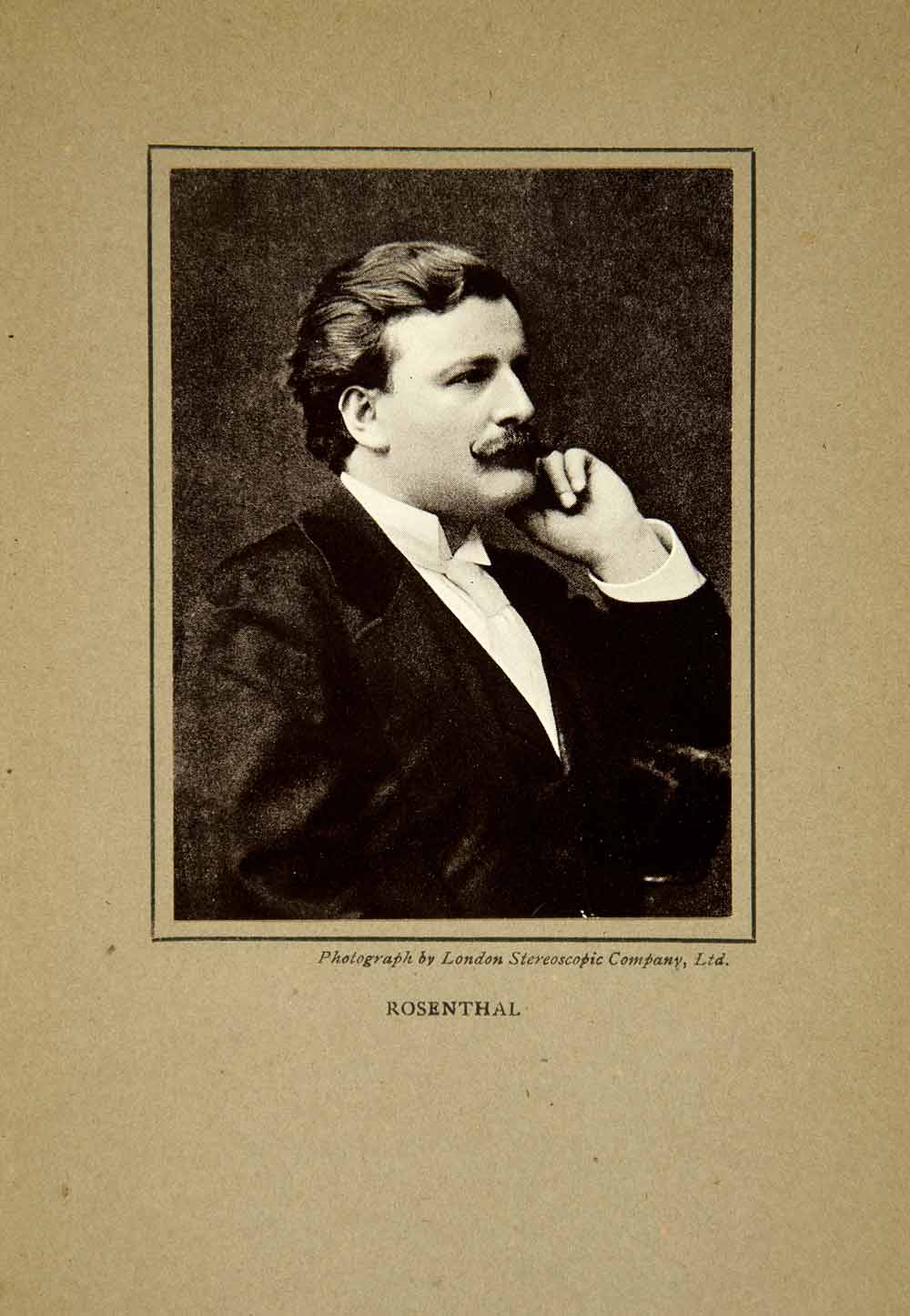 1914 Print Moriz Rosenthal Portrait Polish Pianist Musician Composer XMF7