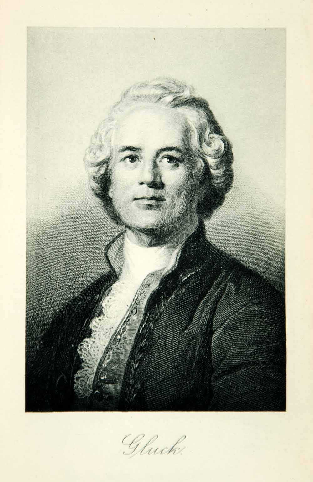 1898 Photogravure Christoph Gluck Portrait German Opera Composer Classical XMF9