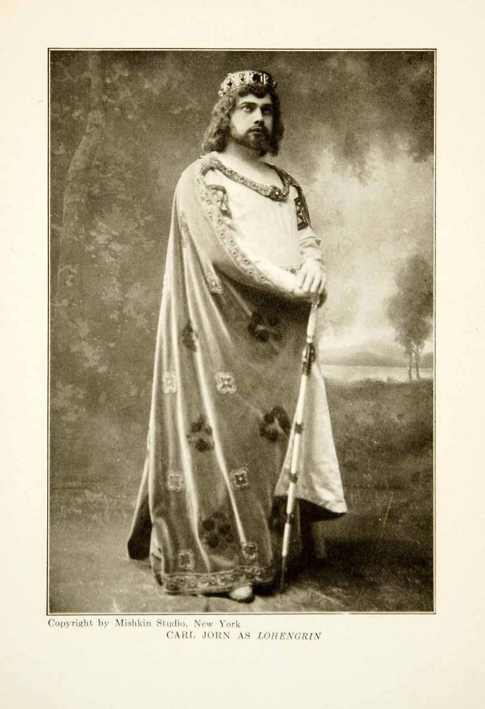 1912 Print Karl Jorn Portrait Tenor Opera Singer Lohengrin Costume Stage XMG2