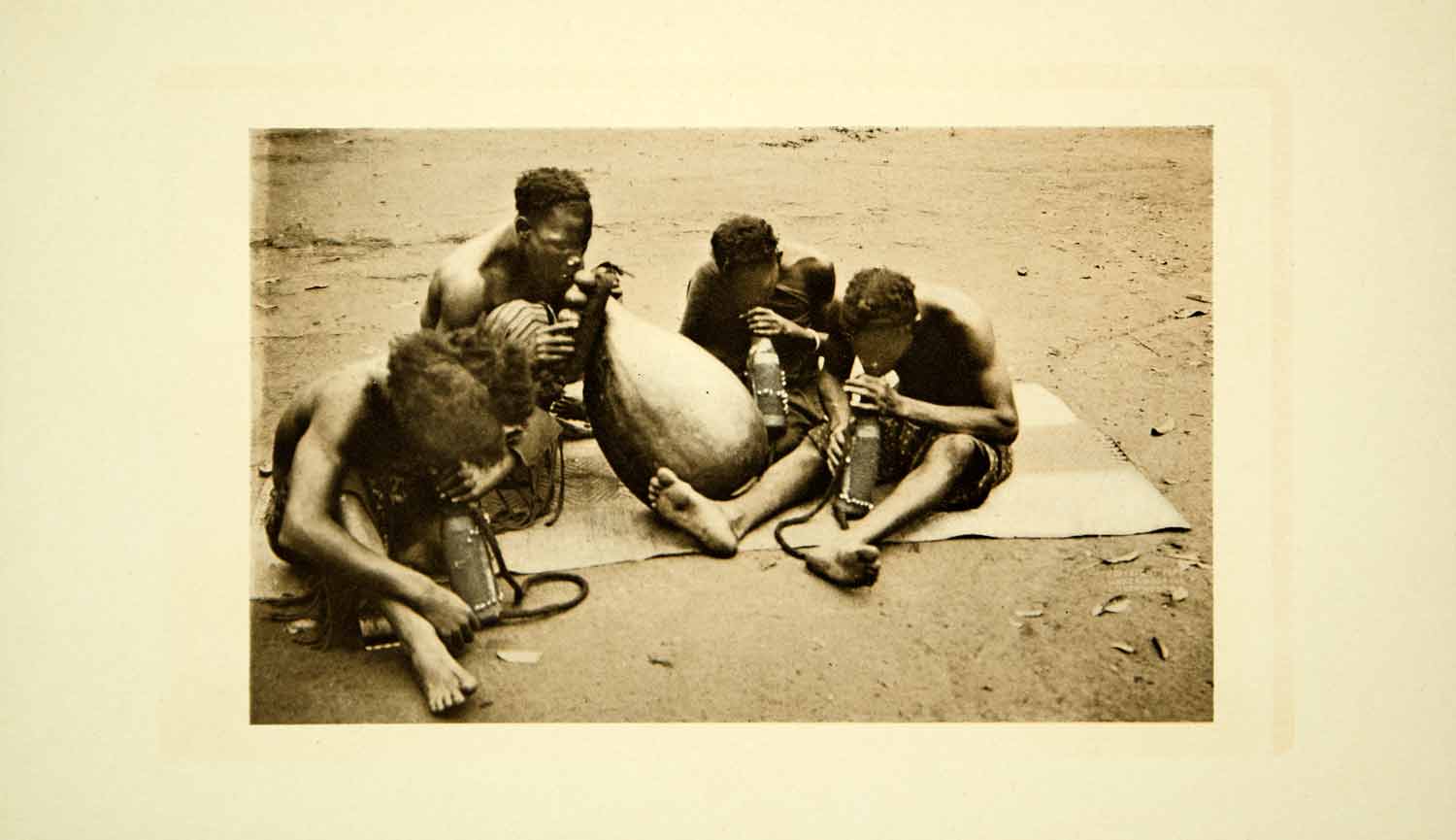 1908 Print Bateke Tribe Bantu Band Music Democratic Republic Congo Africa XMG3
