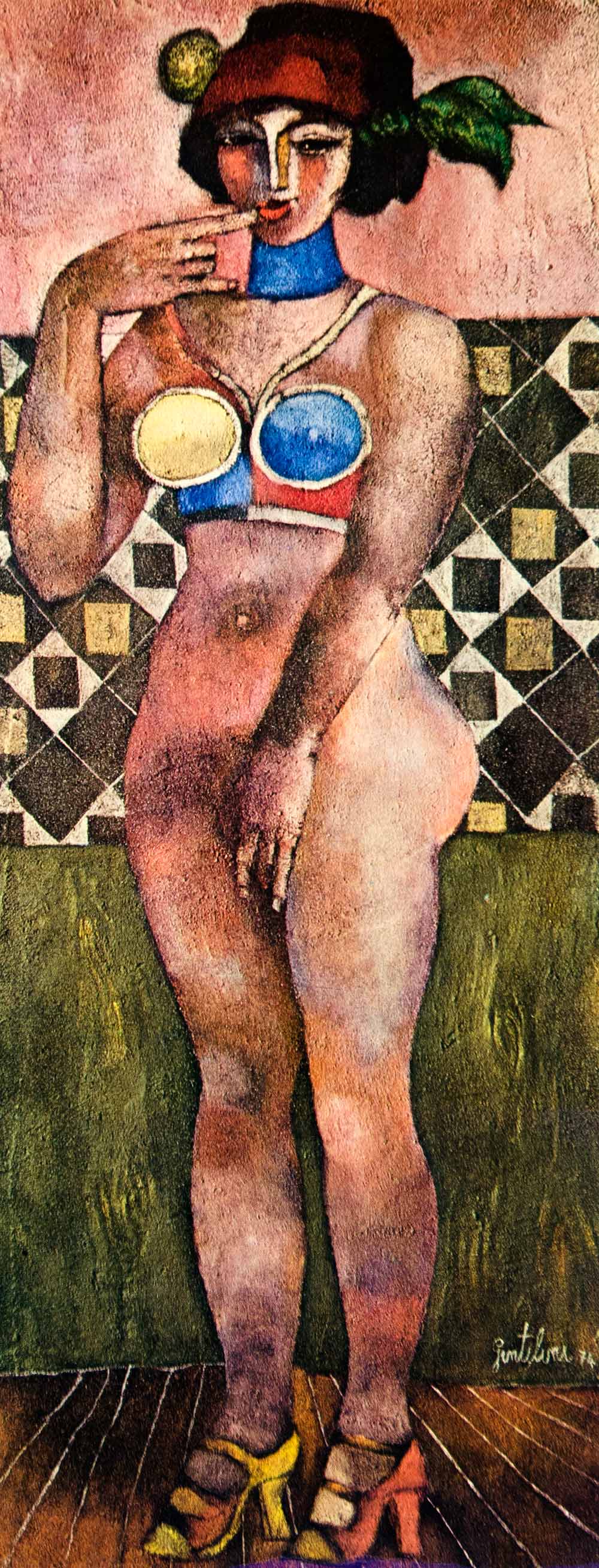 1975 Photolithograph Franco Gentilini Eva Nude Woman Modern Art Italian XXS2