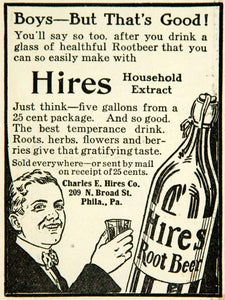 1911 Ad Hires Root Beer Soda Pop 209 N Broad St Philadelphia PA Beverage YAB1
